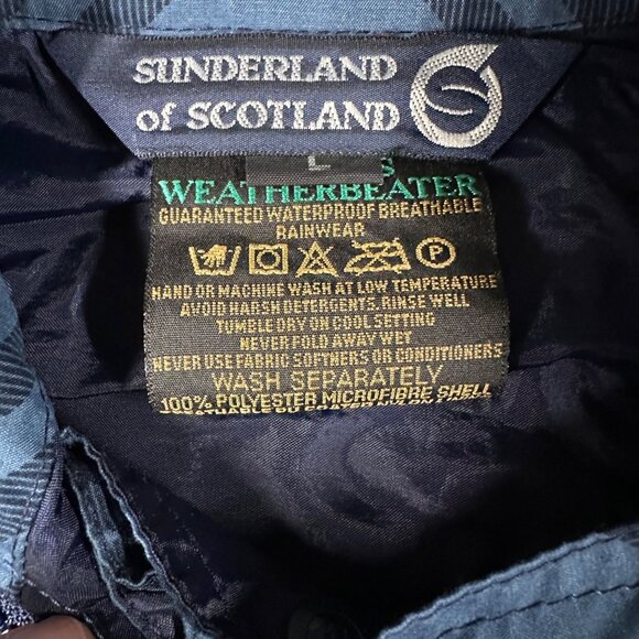 Sunderland of Scotland Cygnet Ladies L Blue Plaid Pullover Weatherbeater 1/4 Zip - Picture 9 of 14